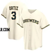 Joey Ortiz Men's Milwaukee Brewers Cream Replica Home Jersey