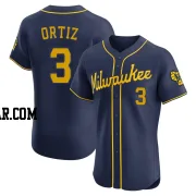 Joey Ortiz Men's Milwaukee Brewers Navy Elite Alternate Jersey