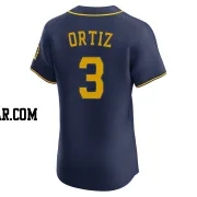 Joey Ortiz Men's Milwaukee Brewers Navy Elite Alternate Jersey