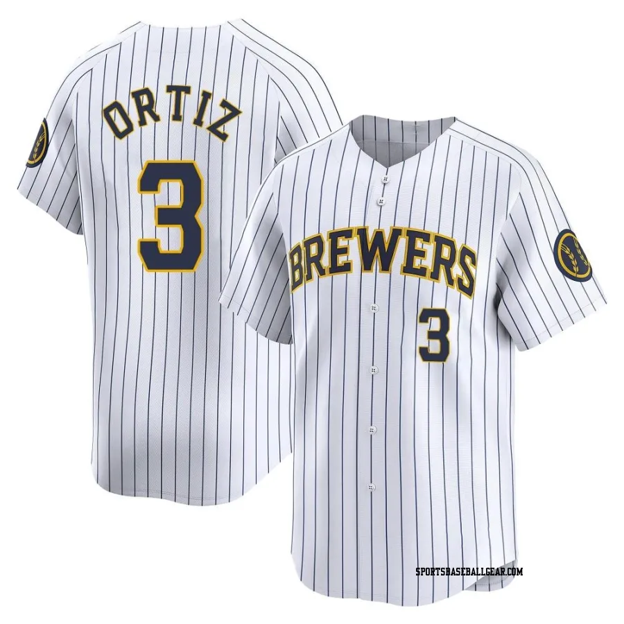 Joey Ortiz Youth Milwaukee Brewers White Limited Alternate Jersey