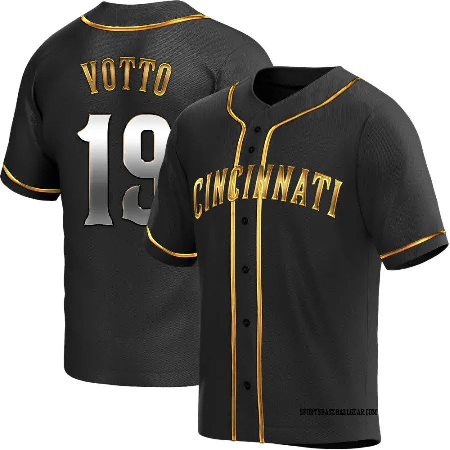 Joey Votto Youth Cincinnati Reds Black Golden Replica Alternate Jersey