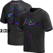Joey Wentz Men's Atlanta Braves Black Holographic Replica Alternate Jersey