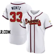 Joey Wentz Men's Atlanta Braves Gold Authentic White 2022 Program Jersey