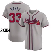 Joey Wentz Men's Atlanta Braves Gray Elite Road Jersey