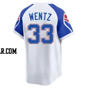 Joey Wentz Men's Atlanta Braves White Limited Throwback Cooperstown Collection Jersey