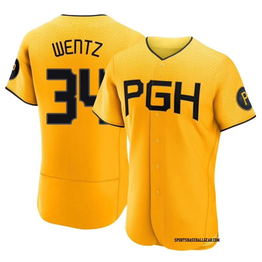 Joey Wentz Men's Pittsburgh Pirates Gold Authentic 2023 City Connect Jersey