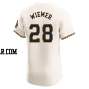 Joey Wiemer Men's Milwaukee Brewers Cream Elite Home Jersey