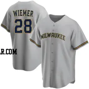 Joey Wiemer Youth Milwaukee Brewers Gray Replica Road Jersey