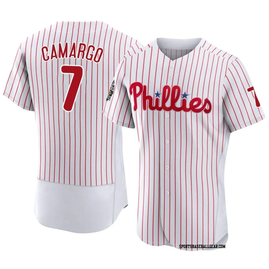 Johan Camargo Men's Philadelphia Phillies White Authentic 2022 World Series Home Jersey
