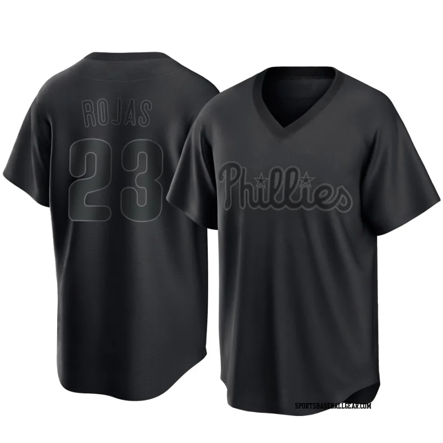 Johan Rojas Men's Philadelphia Phillies Black Replica Pitch Fashion Jersey