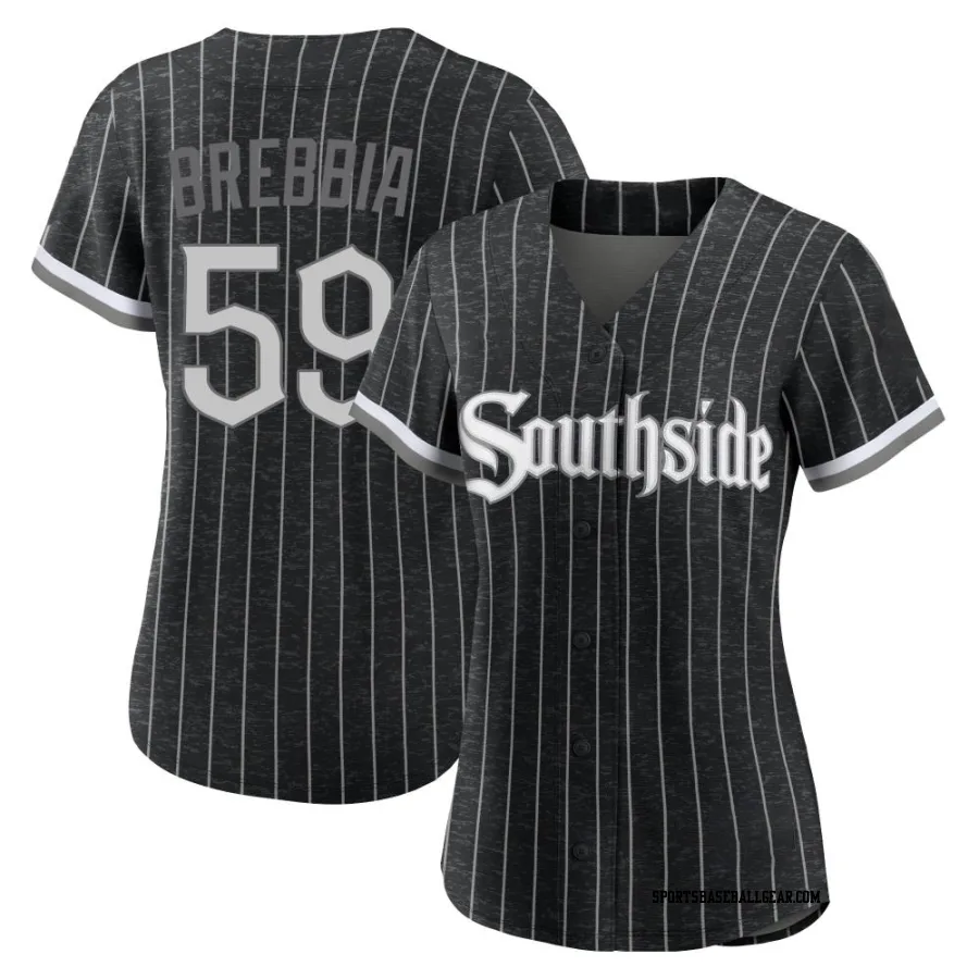 John Brebbia Women&#039;s Chicago White Sox Black Authentic 2021 City Connect Jersey