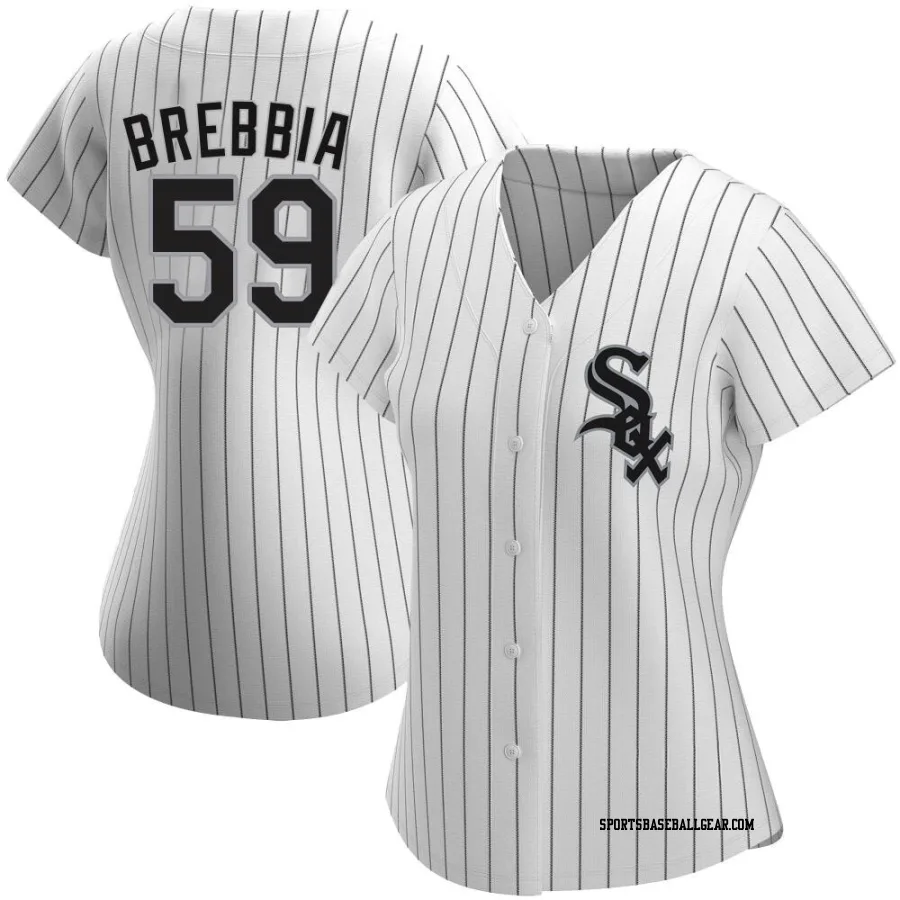 John Brebbia Women&#039;s Chicago White Sox White Authentic Home Jersey