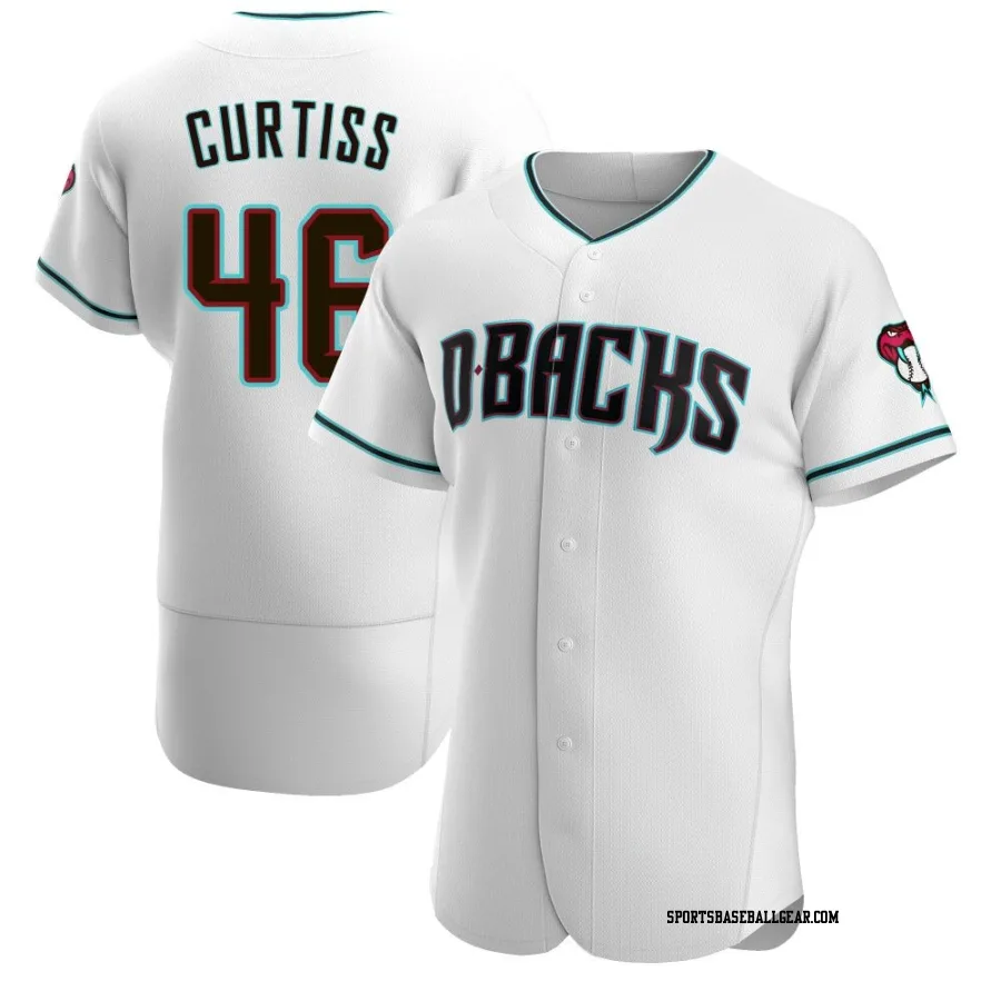 John Curtiss Men's Arizona Diamondbacks White/Teal Authentic Alternate Jersey