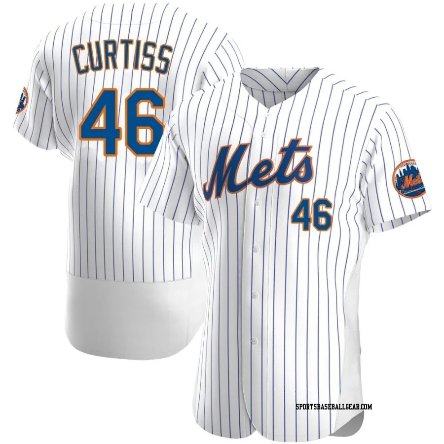 John Curtiss Men's New York Mets White Authentic Home Jersey