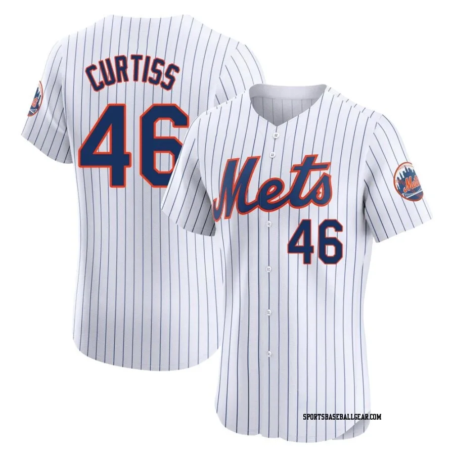 John Curtiss Men's New York Mets White Elite Home Jersey