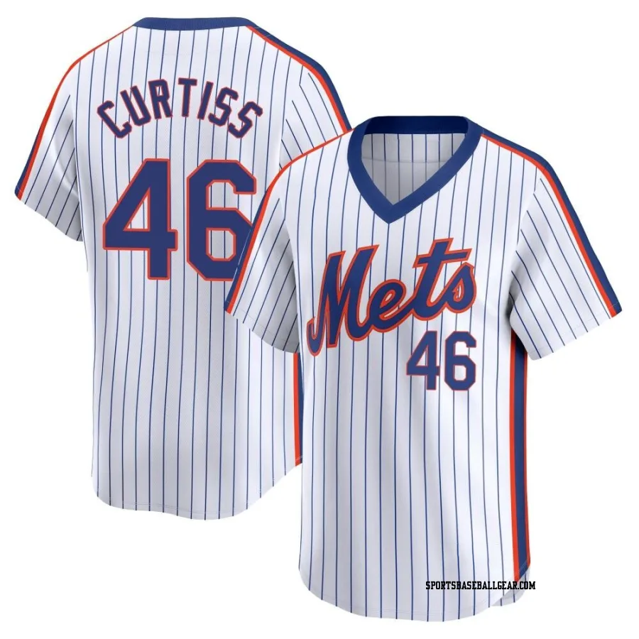 John Curtiss Men's New York Mets White Limited Cooperstown Collection Jersey