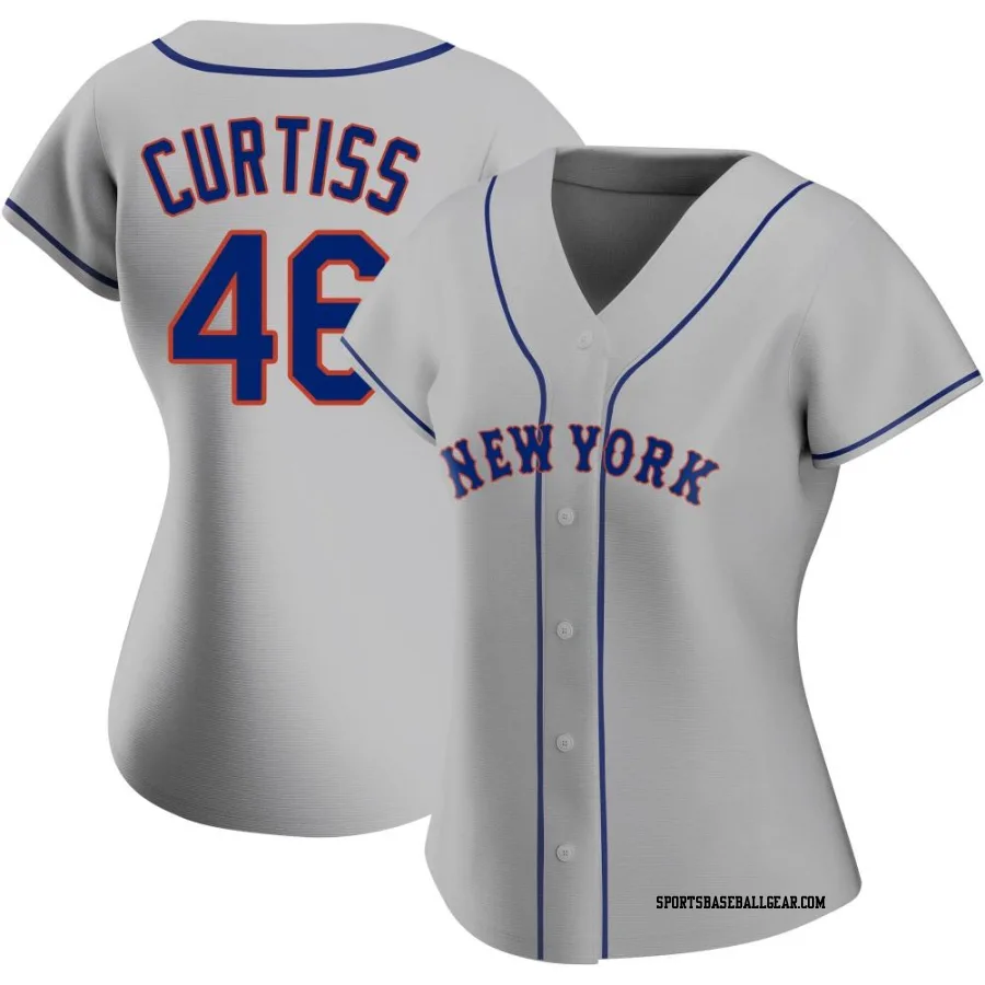 John Curtiss Women's New York Mets Gray Replica Road Jersey