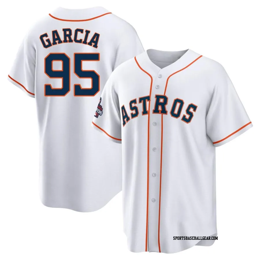 John Garcia Youth Houston Astros White Replica 2022 World Series Champions Home Jersey