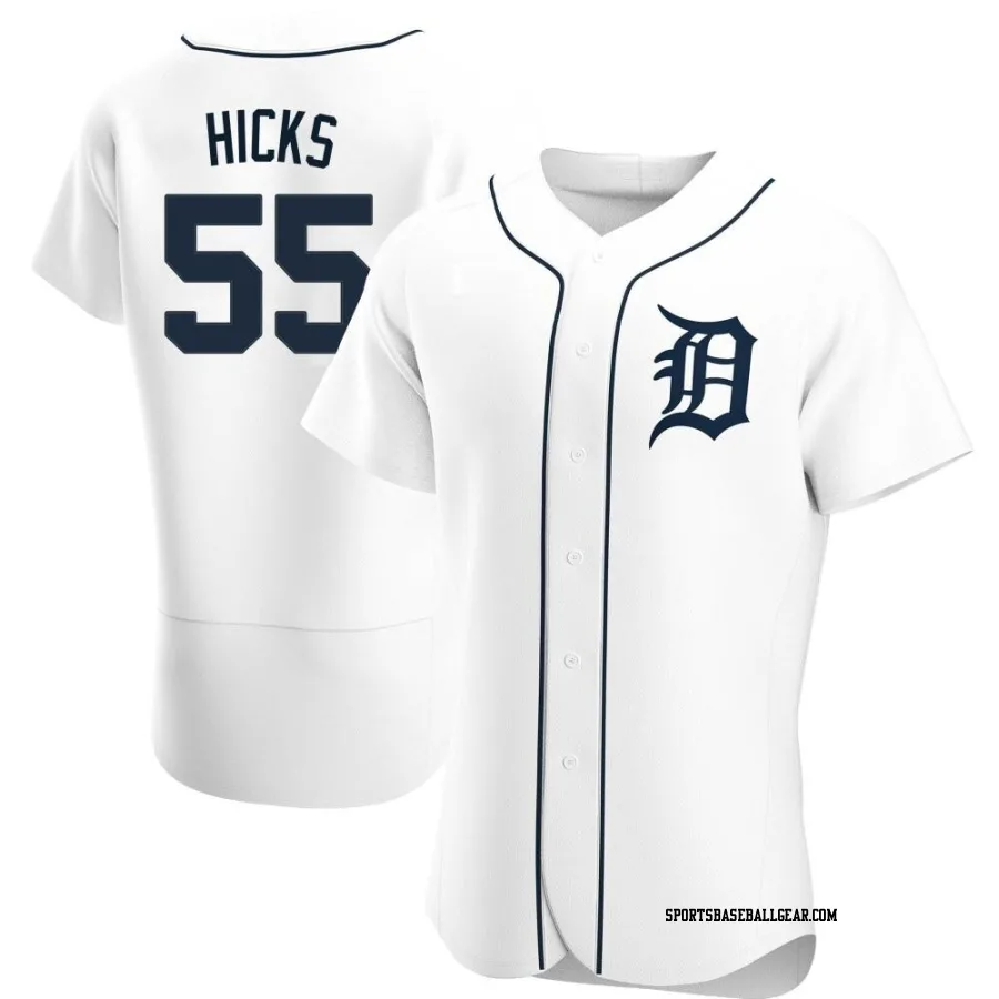John Hicks Men's Detroit Tigers White Authentic Home Jersey