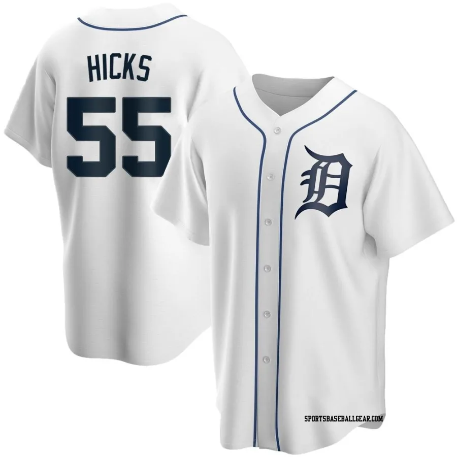 John Hicks Youth Detroit Tigers White Replica Home Jersey