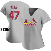 John King Women's St. Louis Cardinals Gray Authentic Road Jersey