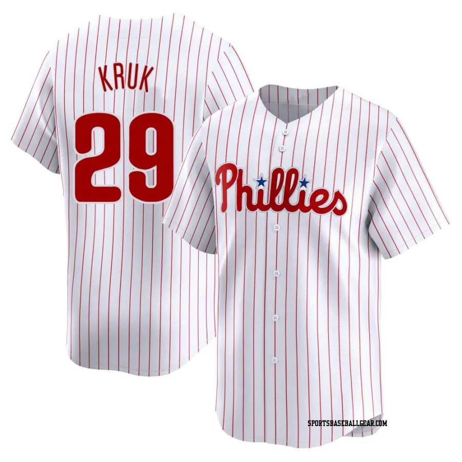 John Kruk Men's Philadelphia Phillies White Limited Home Jersey