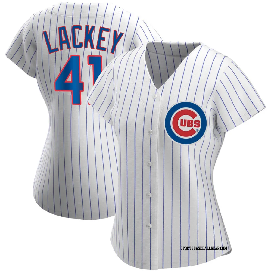John Lackey Women's Chicago Cubs White Authentic Home Jersey