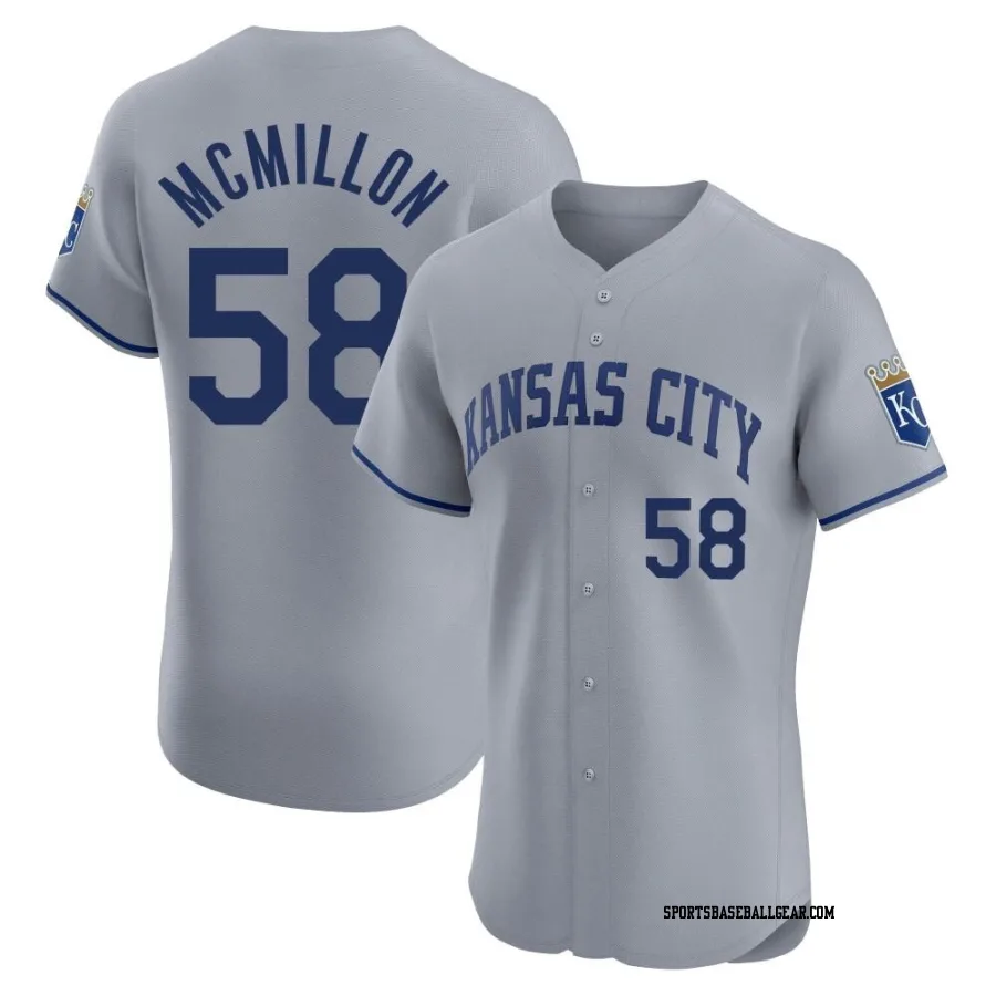 John McMillon Men's Kansas City Royals Gray Elite Road Jersey