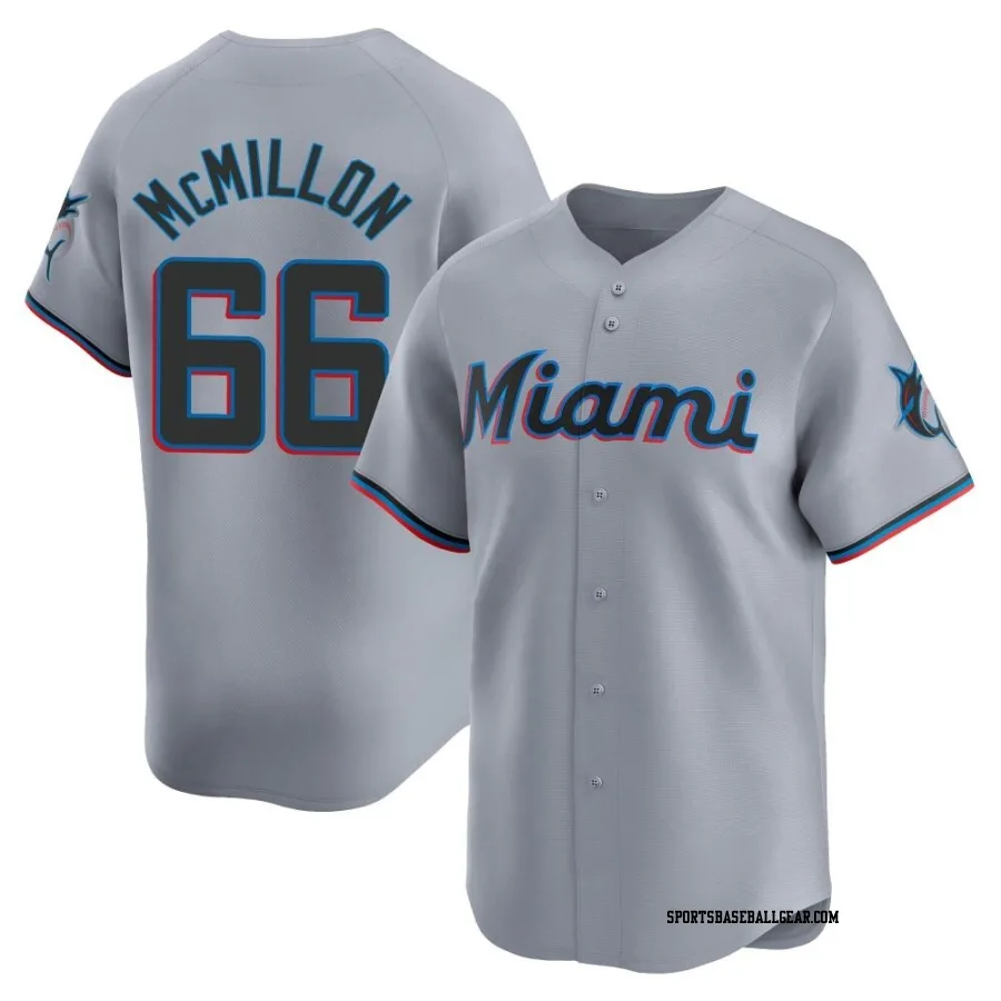 John McMillon Men's Miami Marlins Gray Limited Road Jersey