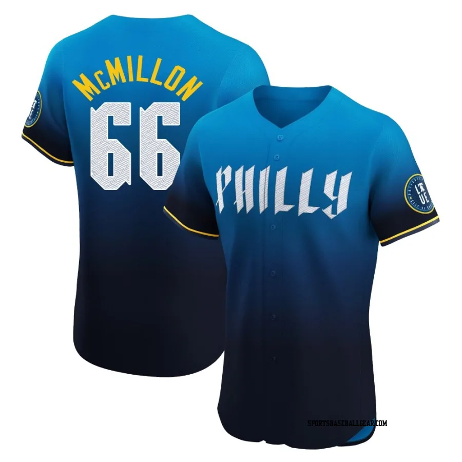 John McMillon Men's Philadelphia Phillies Blue Elite 2024 City Connect Jersey