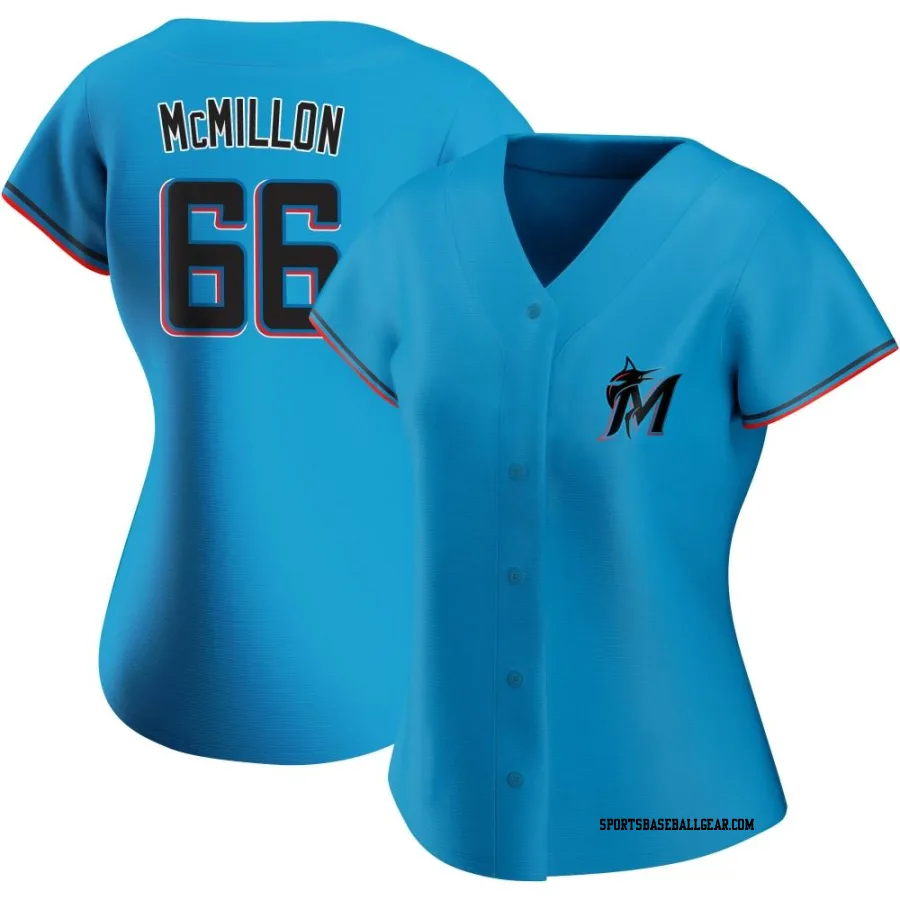 John McMillon Women's Miami Marlins Blue Replica Alternate Jersey