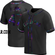 John Means Men's Cleveland Guardians Black Holographic Replica Alternate Jersey