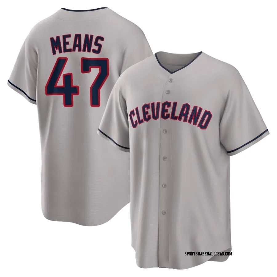 John Means Men's Cleveland Guardians Gray Replica Road Jersey