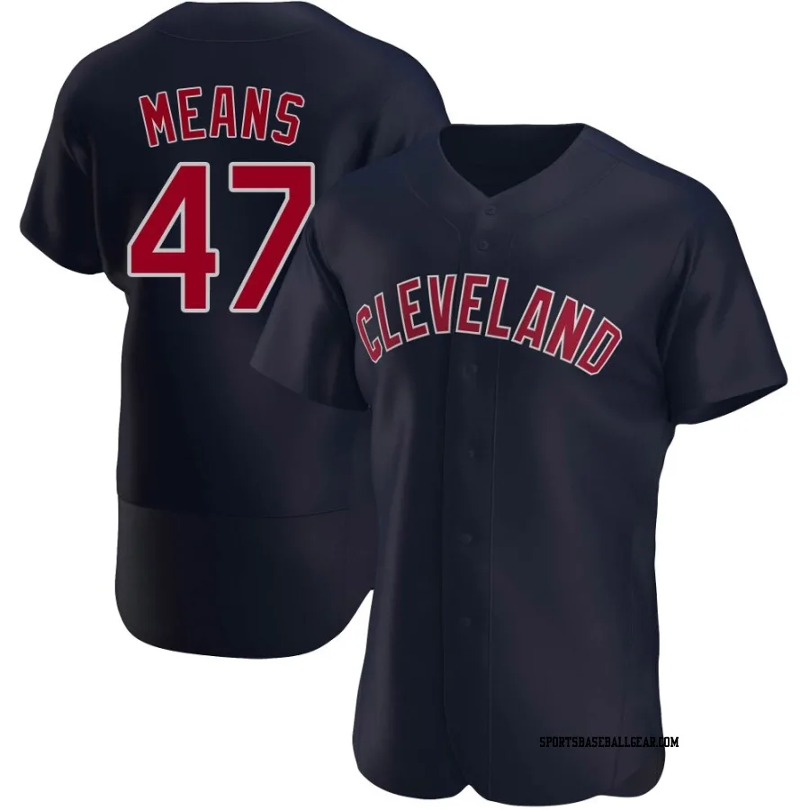 John Means Men's Cleveland Guardians Navy Authentic Alternate Jersey