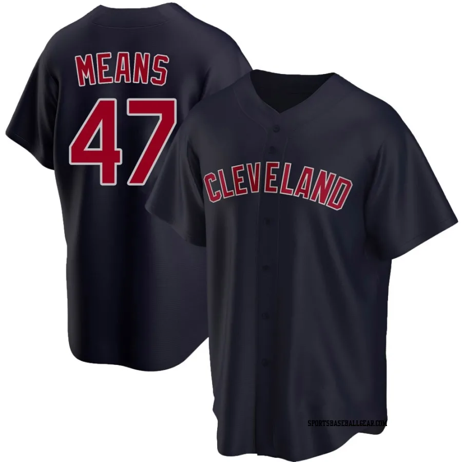 John Means Men's Cleveland Guardians Navy Replica Alternate Jersey