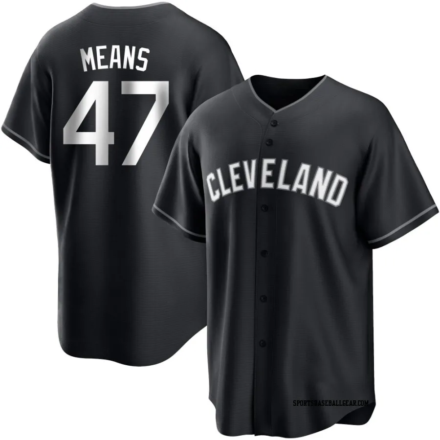 John Means Youth Cleveland Guardians Black/White Replica Jersey