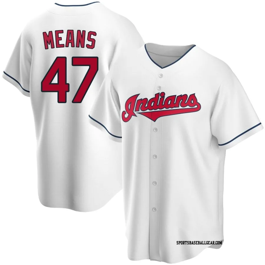 John Means Youth Cleveland Guardians White Replica Home Jersey