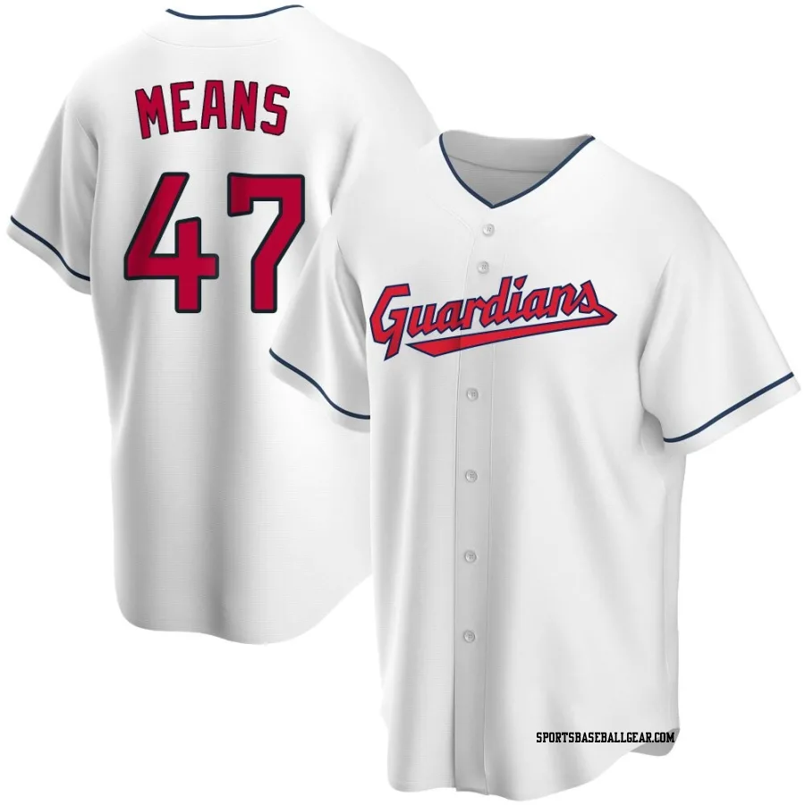 John Means Youth Cleveland Guardians White Replica Home Jersey