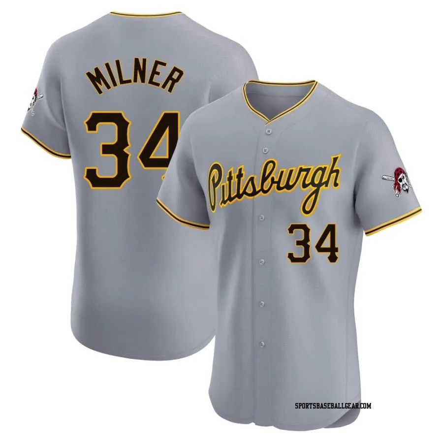 John Milner Men's Pittsburgh Pirates Gray Elite Road Jersey