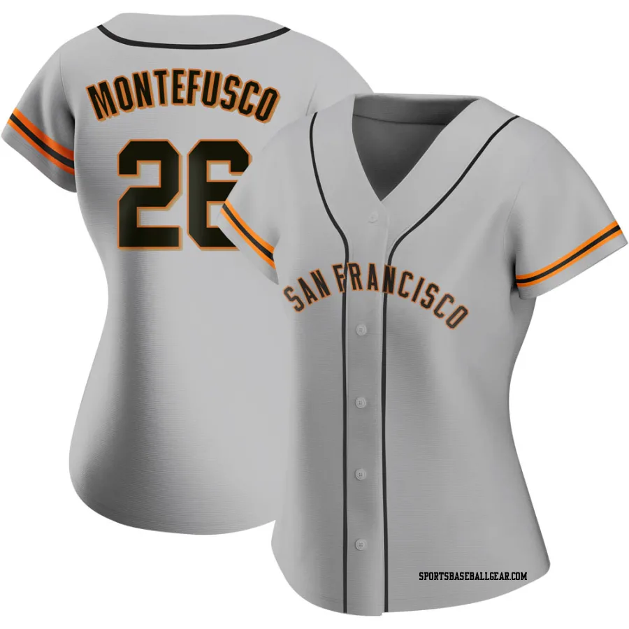 John Montefusco Women's San Francisco Giants Gray Authentic Road Jersey