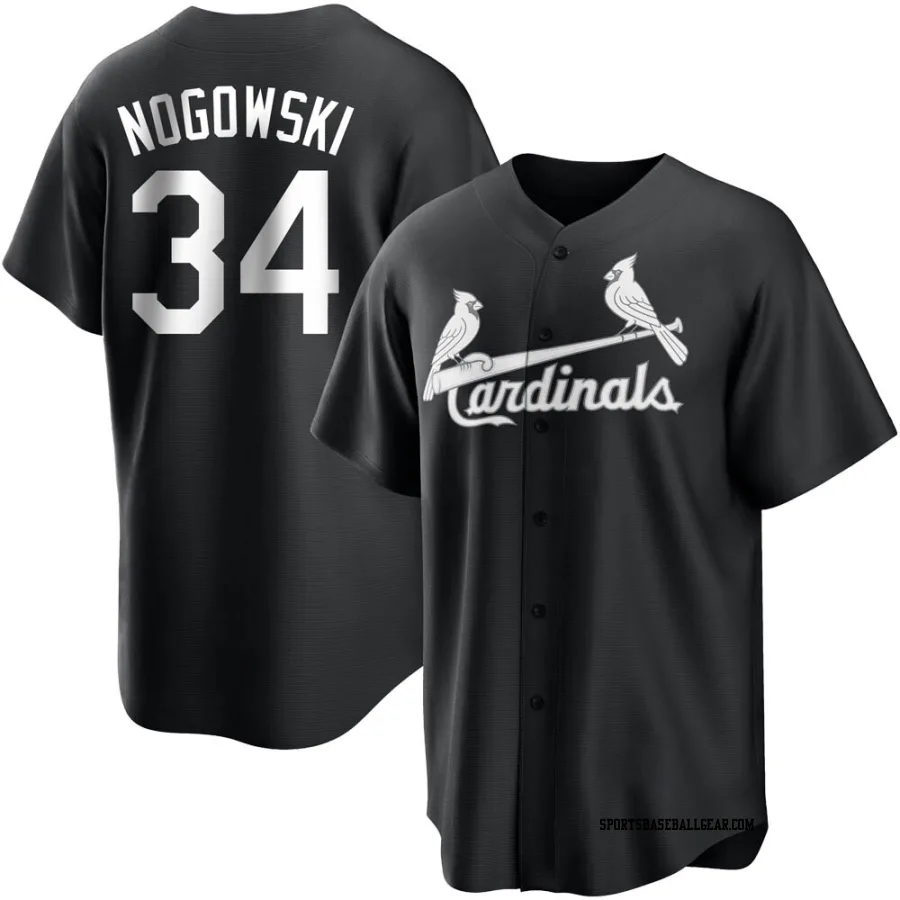John Nogowski Men's St. Louis Cardinals Black/White Replica Jersey
