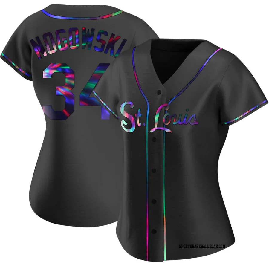John Nogowski Women's St. Louis Cardinals Black Holographic Replica Alternate Jersey
