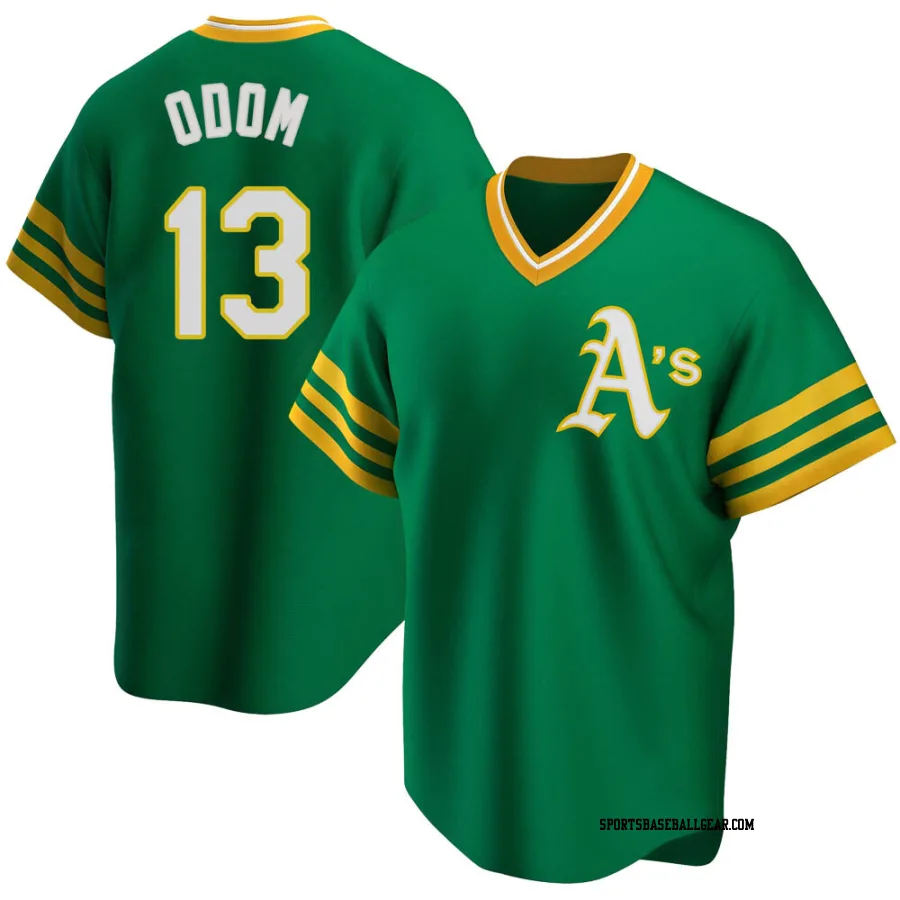 John Odom Men's Oakland Athletics Green Replica R Kelly Road Cooperstown Collection Jersey