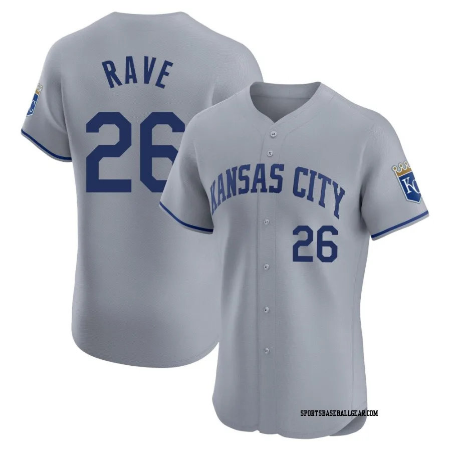 John Rave Men's Kansas City Royals Gray Elite Road Jersey