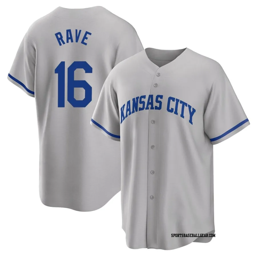 John Rave Men's Kansas City Royals Gray Replica 2022 Road Jersey