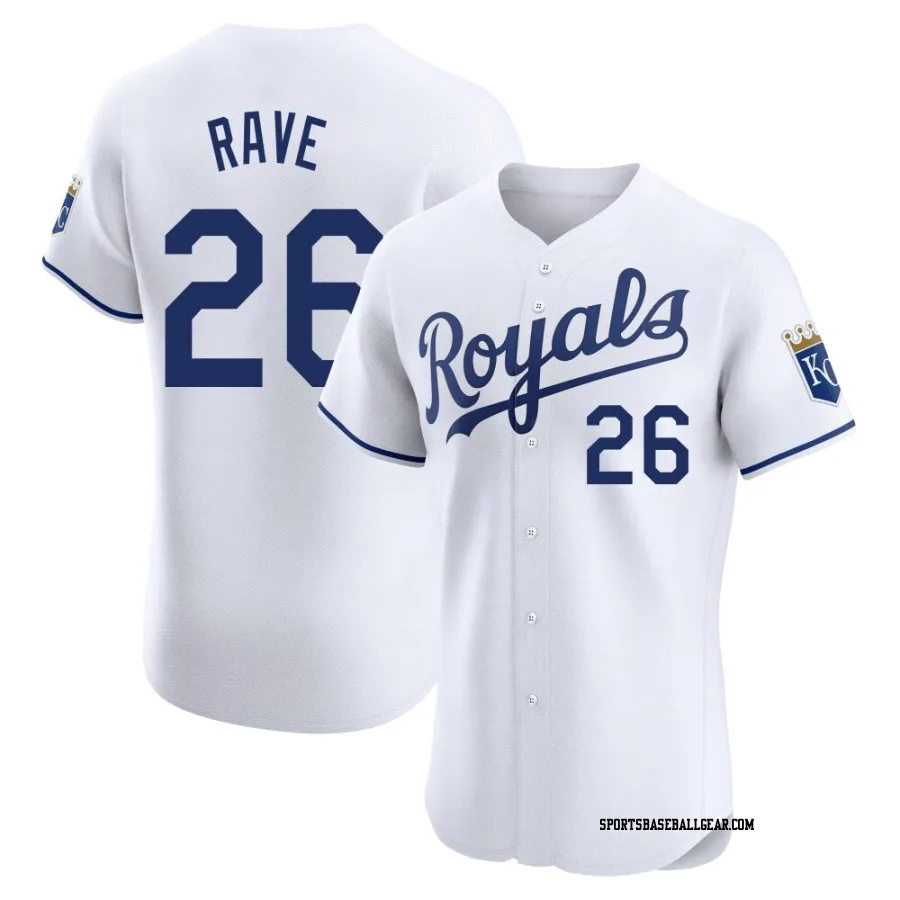 John Rave Men's Kansas City Royals White Elite Home Jersey