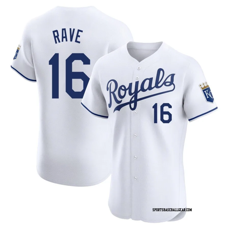 John Rave Men's Kansas City Royals White Elite Home Jersey
