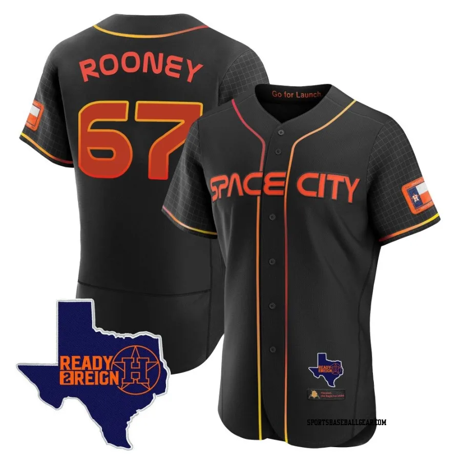 John Rooney Men's Houston Astros Black Authentic 2023 Space City Ready 2 Reign Flex Base Jersey