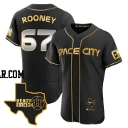 John Rooney Men's Houston Astros Black/Gold Authentic 2023 Space City Ready 2 Reign Flex Base Jersey