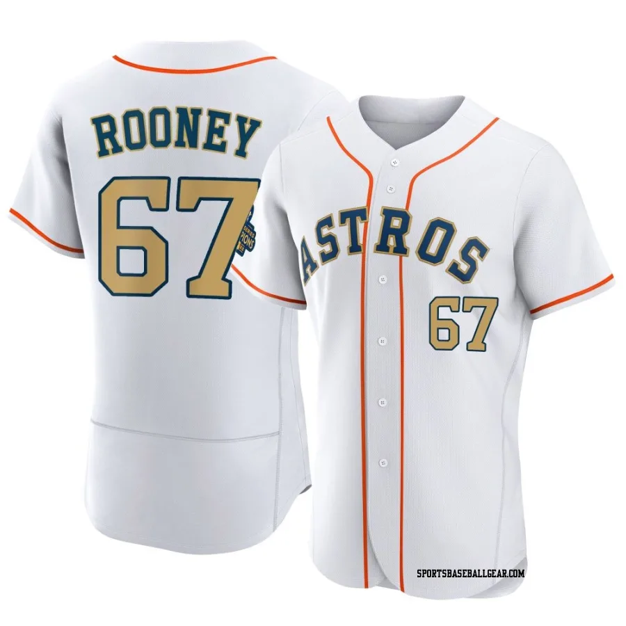 John Rooney Men's Houston Astros Gold Authentic White 2023 Collection Jersey